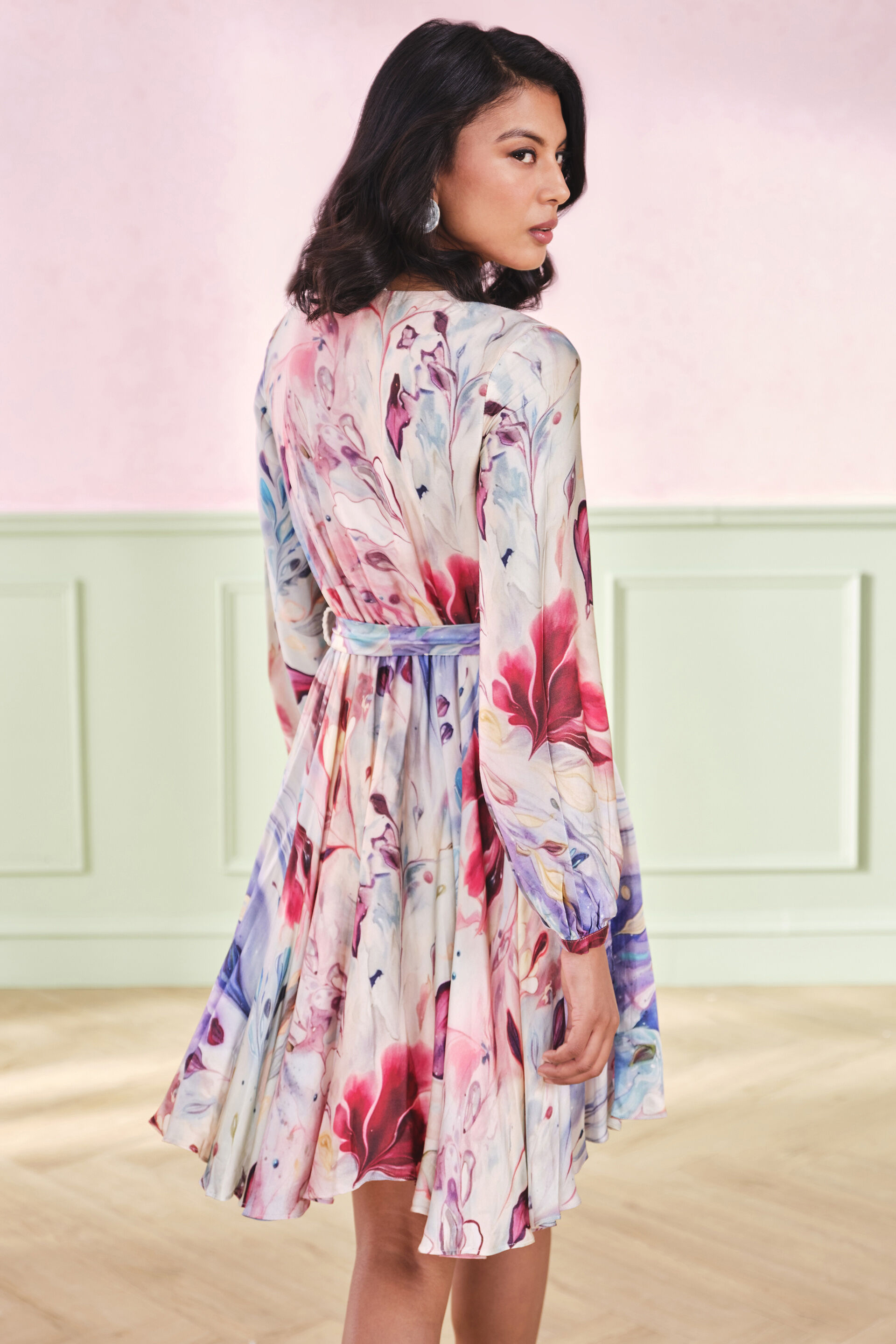 Hibiscus Fields Flared Dress, Multi Color, image 5